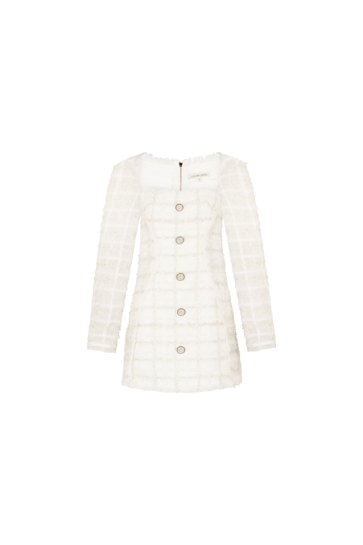 Executive Tweed Dress White