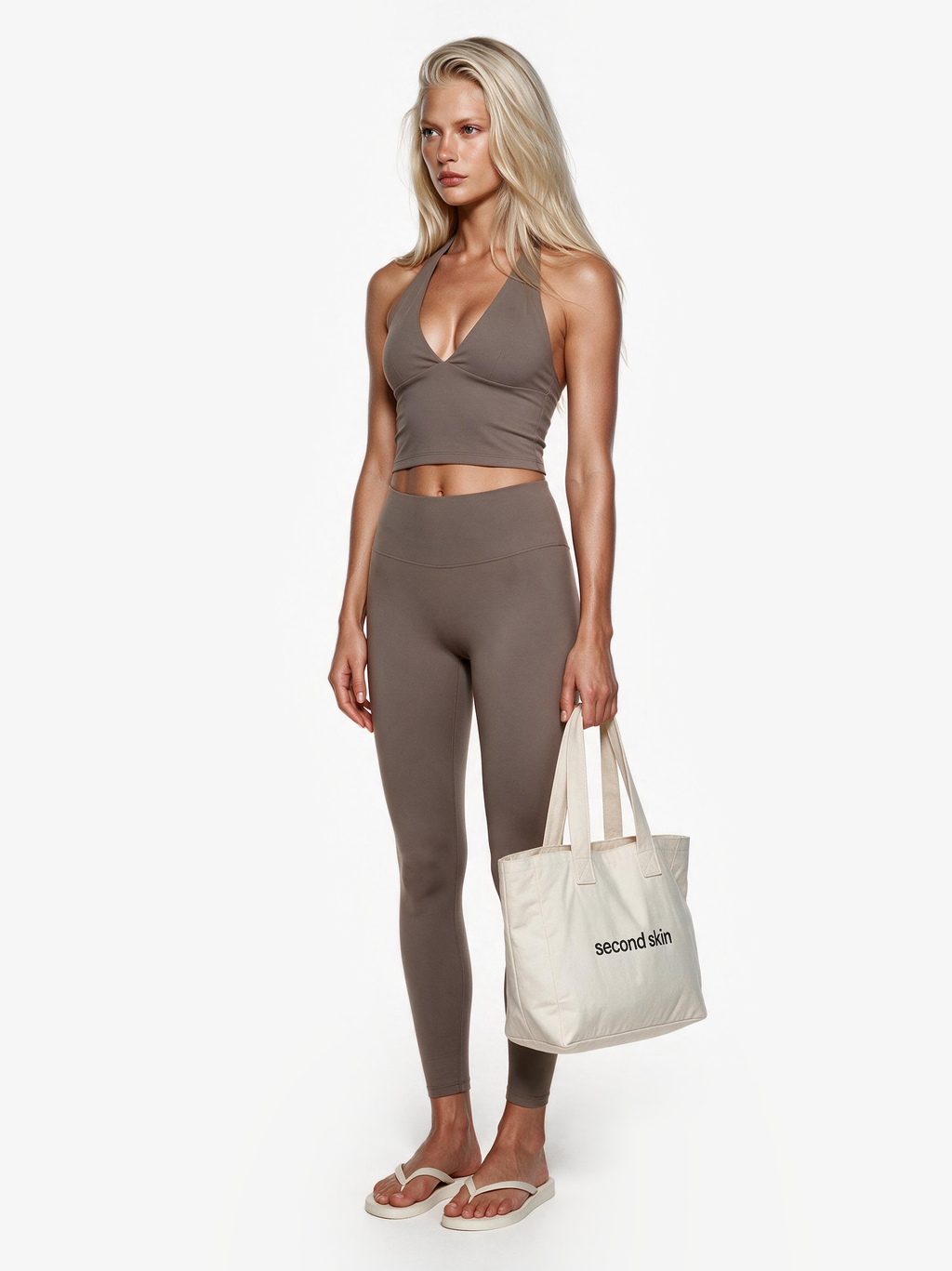 Second Skin Studio Halterneck Top Mushroom
