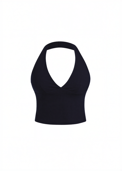 Second Skin Studio Halterneck Top Onyx