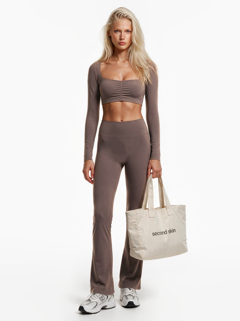 Second Skin Studio High-Waisted Bootcut Legging Mushroom